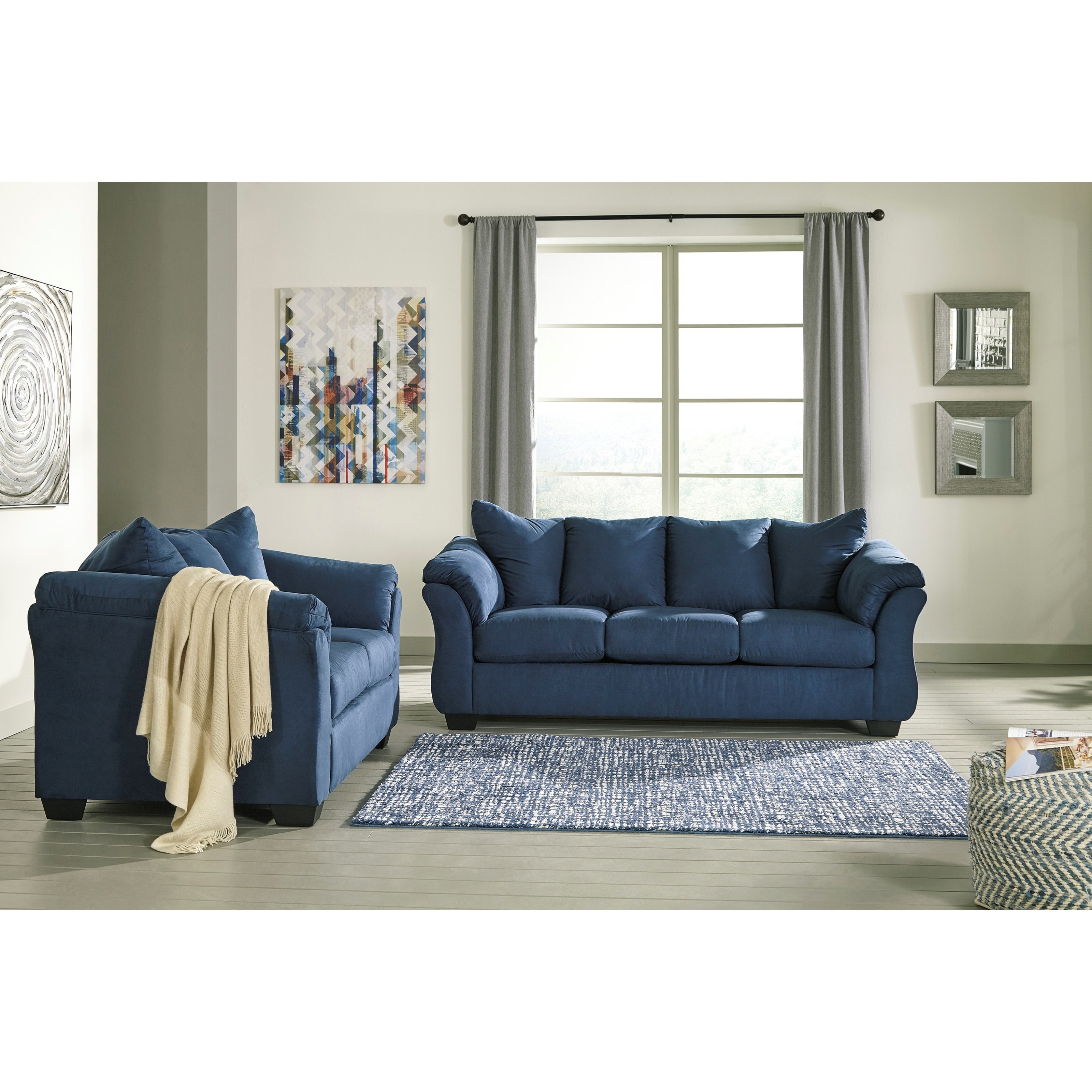 Signature design by ashley hotsell 7500725 darcy blue rocker recliner